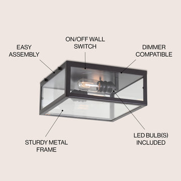 Grayson 12" Metal/Glass LED Flush Mount